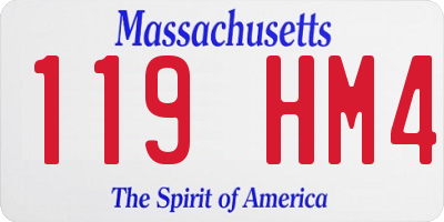 MA license plate 119HM4