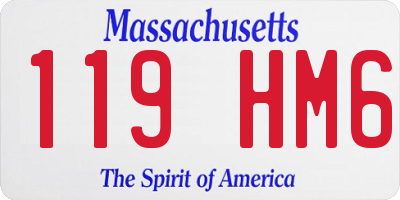 MA license plate 119HM6