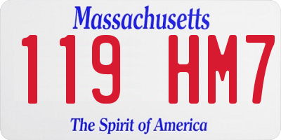 MA license plate 119HM7