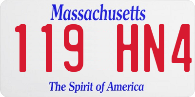 MA license plate 119HN4