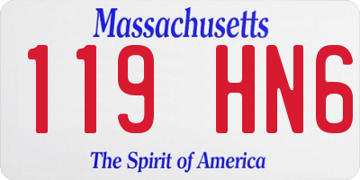MA license plate 119HN6