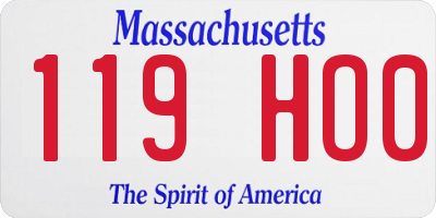 MA license plate 119HO0