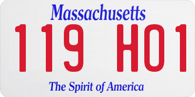 MA license plate 119HO1