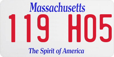 MA license plate 119HO5