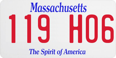 MA license plate 119HO6