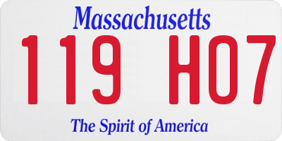 MA license plate 119HO7