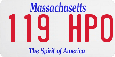 MA license plate 119HP0