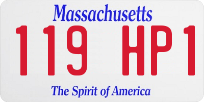 MA license plate 119HP1