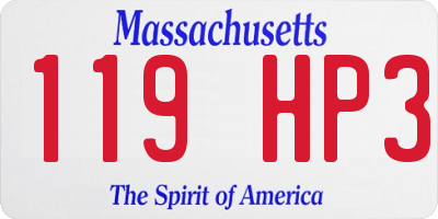 MA license plate 119HP3
