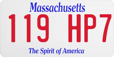 MA license plate 119HP7