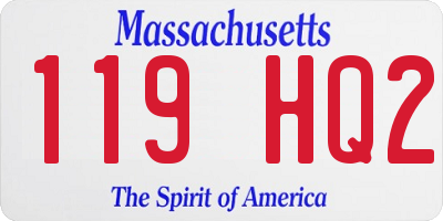 MA license plate 119HQ2