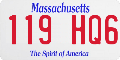 MA license plate 119HQ6