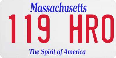 MA license plate 119HR0
