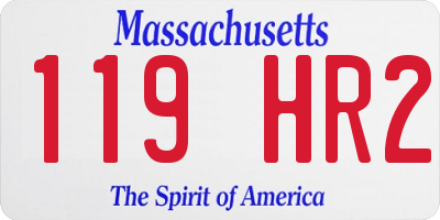 MA license plate 119HR2