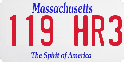 MA license plate 119HR3