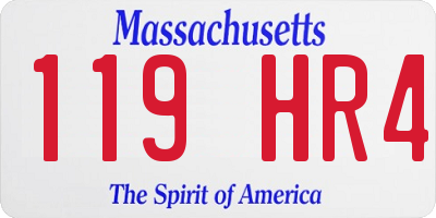 MA license plate 119HR4