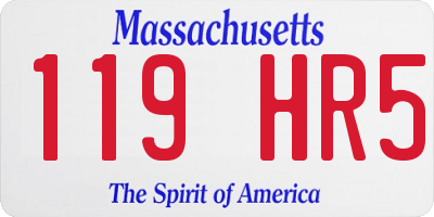MA license plate 119HR5