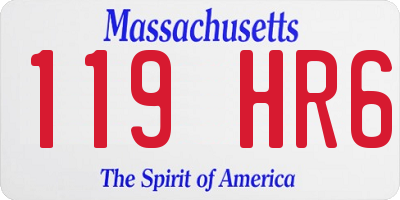 MA license plate 119HR6