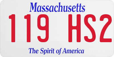 MA license plate 119HS2