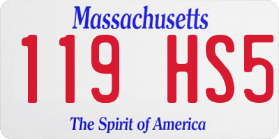 MA license plate 119HS5