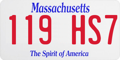 MA license plate 119HS7