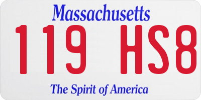 MA license plate 119HS8