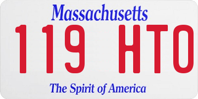 MA license plate 119HT0