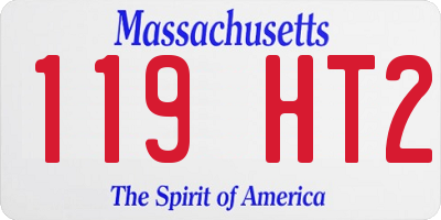 MA license plate 119HT2
