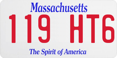 MA license plate 119HT6