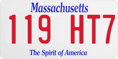 MA license plate 119HT7