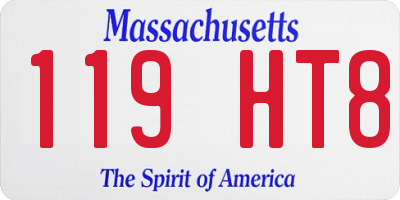 MA license plate 119HT8