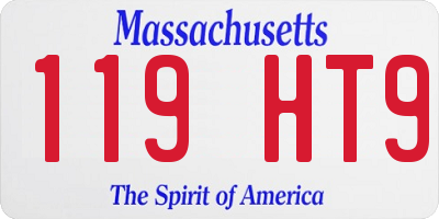 MA license plate 119HT9