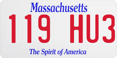 MA license plate 119HU3
