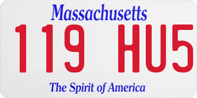 MA license plate 119HU5