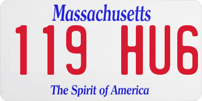 MA license plate 119HU6
