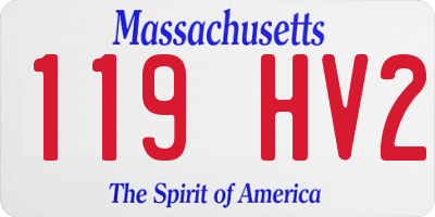 MA license plate 119HV2