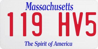 MA license plate 119HV5