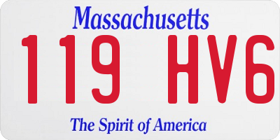MA license plate 119HV6