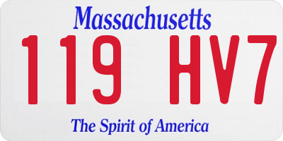 MA license plate 119HV7