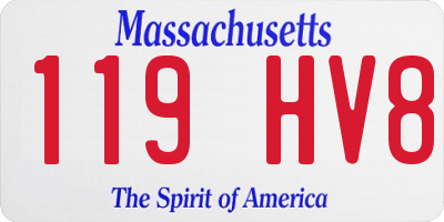 MA license plate 119HV8