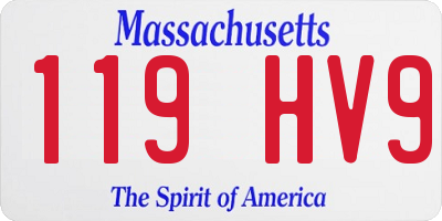 MA license plate 119HV9