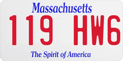 MA license plate 119HW6