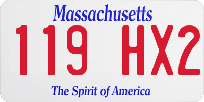 MA license plate 119HX2