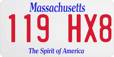 MA license plate 119HX8