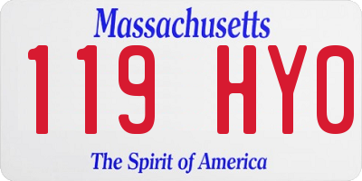 MA license plate 119HY0