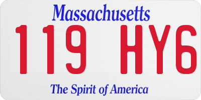 MA license plate 119HY6