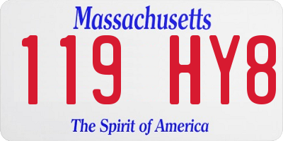 MA license plate 119HY8