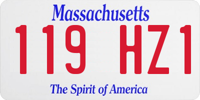 MA license plate 119HZ1