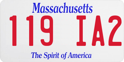 MA license plate 119IA2