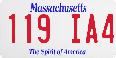 MA license plate 119IA4